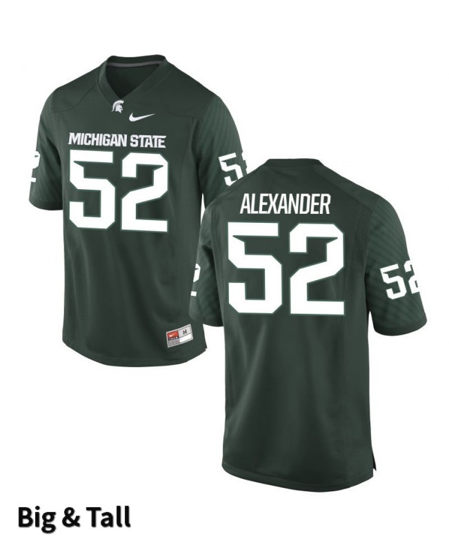 Men's Michigan State Spartans #52 Dillon Alexander NCAA Nike Authentic Green Big & Tall College Stitched Football Jersey AB41H63OS